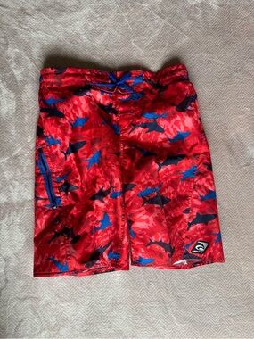 New Laguna Red & Blue Swim Trunks with Pockets - size L